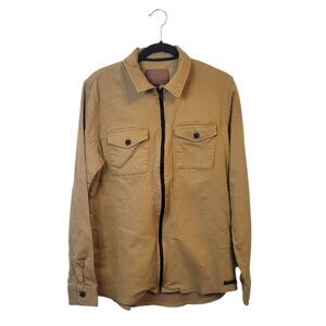 Civil Society Men's Khaki Brown Zip Up Shacket Size L